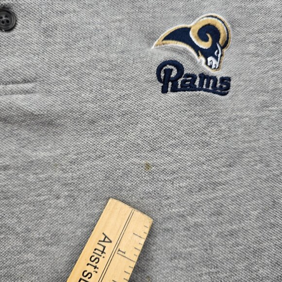 St Louis Rams Polo Shirt Mens XL Gray Vintage NFL Football Los Angeles - Picture 4 of 9